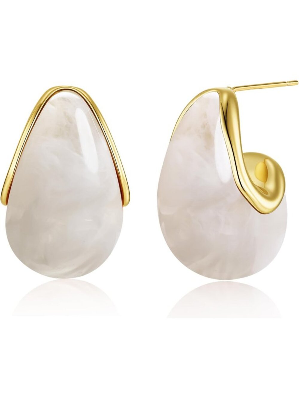 Women's Cotton Oval C Shape Chunky Dangle Long Bold Drop Vintage Thick Earrings